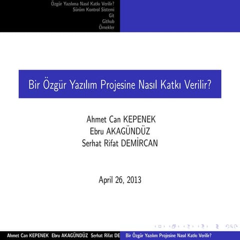 Özgür Yazılıma Nasıl Katkı Verilir - Mugla Semineri