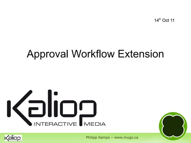 Mugo - Approval Workflow extension ...
