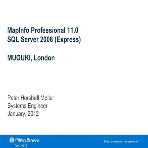 Muguki session on MapInfo Professional 11 and SQL Server 2008