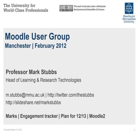 Moodle User Group Update 2012-02-29