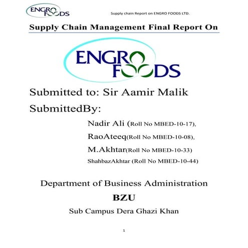 Muhammad akhtar b mehtabfinal project on engro food scm