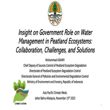 Insight on Government Role on Water Management in Peatland Ecosystems: Collab...