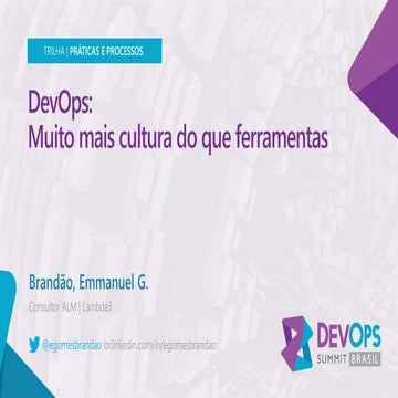 DevOps: Muito mais cultura do que ferramentas