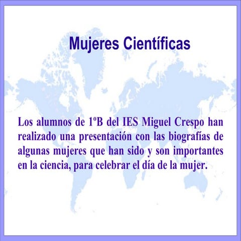 Mujeres cientificas