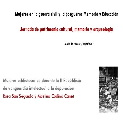Mujeres Bibliotecarias Republica y Guerra Civil