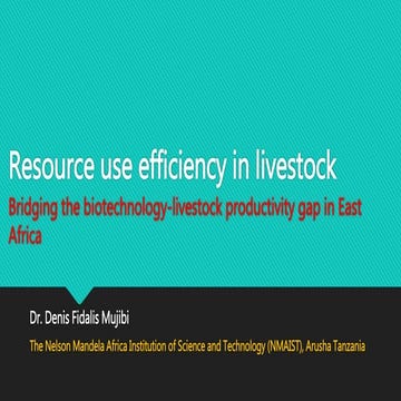 Resource use efficiency in livestock: Bridging the biotechnology-livestock pr...