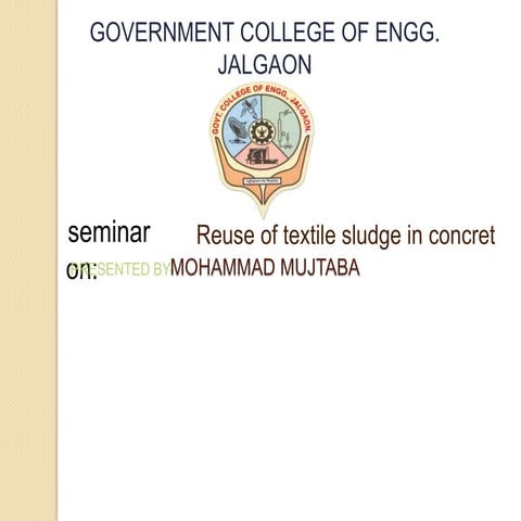 Reuse of textile sluge in concrete