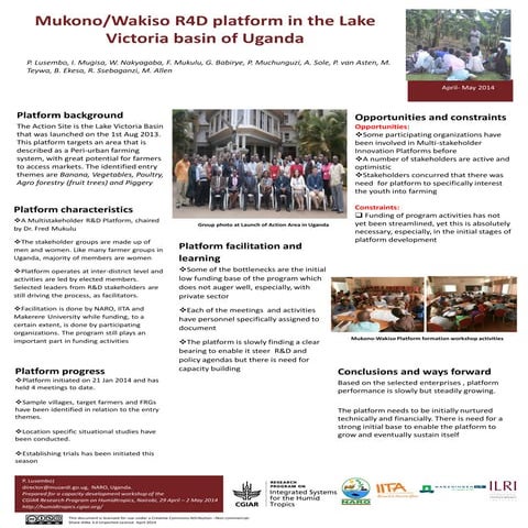 Mukono/Wakiso R4D platform in the Lake Victoria basin of Uganda 