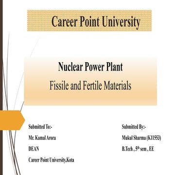 Nuclear power plant  fissile & fertile material