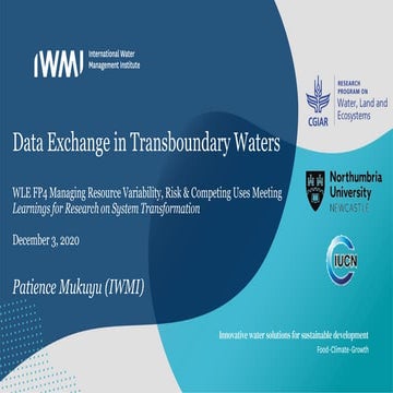 Data exchange in Transboundary Waters