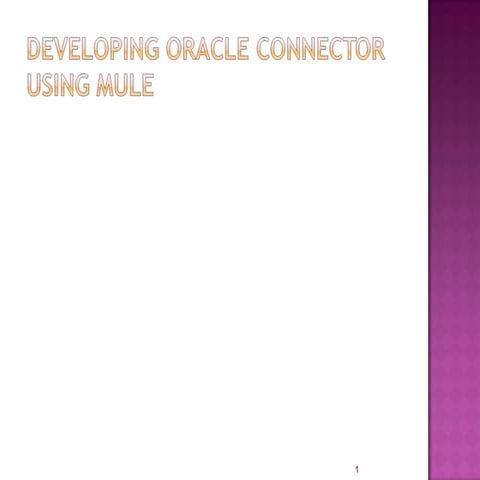 Developing Oracle Connector Using Mule