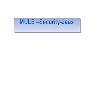 Mule  security - jaas