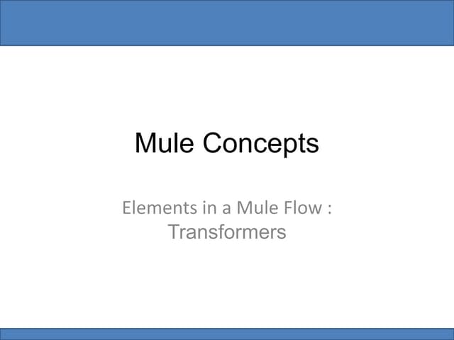 Mule concepts transformers