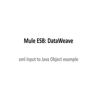 Mule esb DataWeave