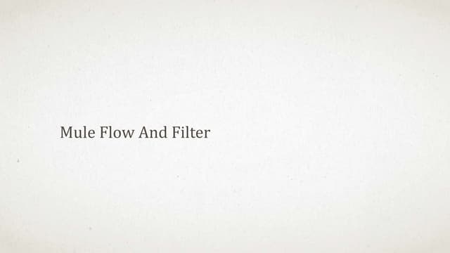 Mule flow and filter