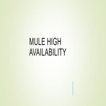 Mule high availability