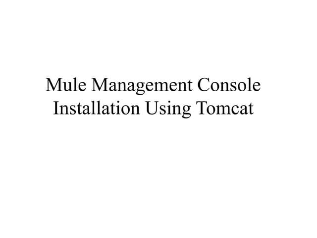 Mule management console installation 
