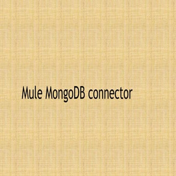 Mule mongodb connector