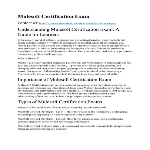 MuleSoft Certification Exam Enhance.docx