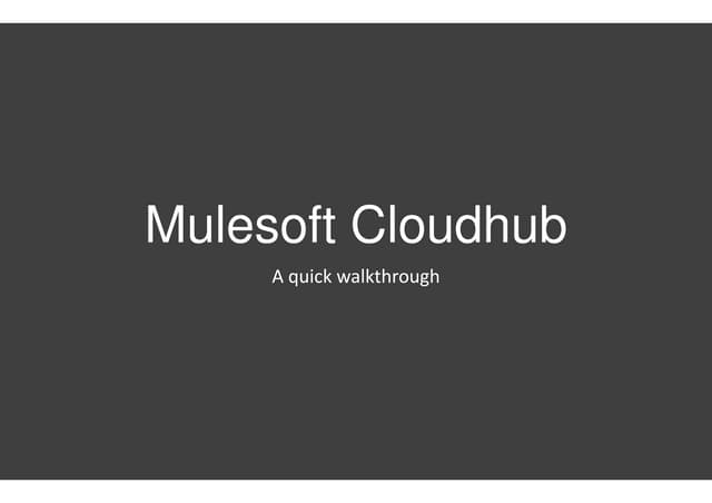 Mulesoft cloudhub