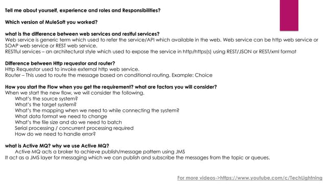 Frequently asked MuleSoft Interview Questions and Answers from Techlightning