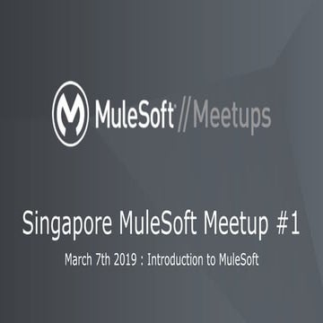 MuleSoft Meetup Singapore March 2019