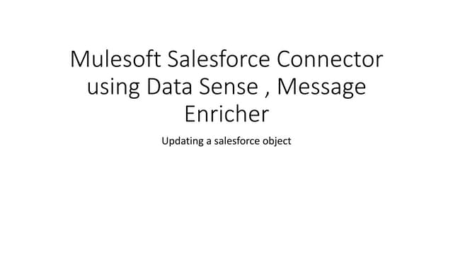 Mulesoft salesforce connector to update Object.