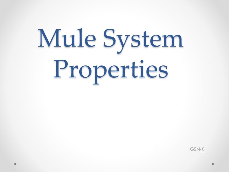 Mule system properties