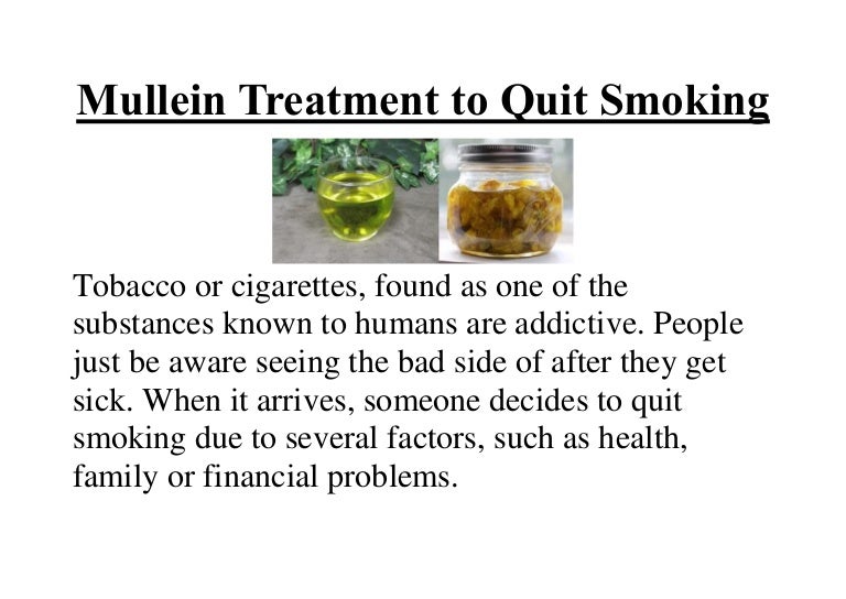 Mullein Treatment to Quit Smoking