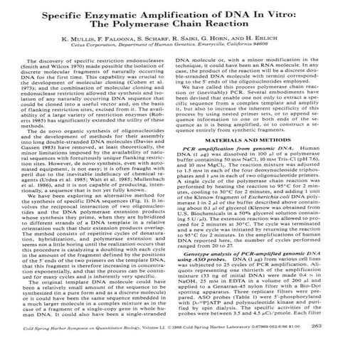 Specific enzymatic amplification of DNA in vitro: The polymerase chain ...