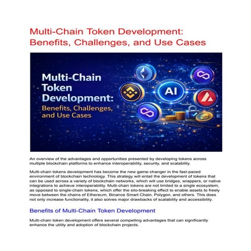 Exploring the Benefits of Multi-Chain Token Development in Blockchain ...