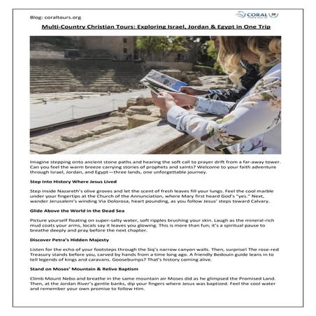 Multi-Country Christian Tours: Exploring Israel, Jordan & Egypt in One ...