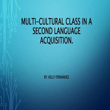 Multi cultural class in a second language adquisition