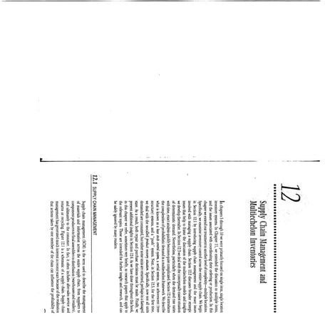 Multi Echelon Inventories