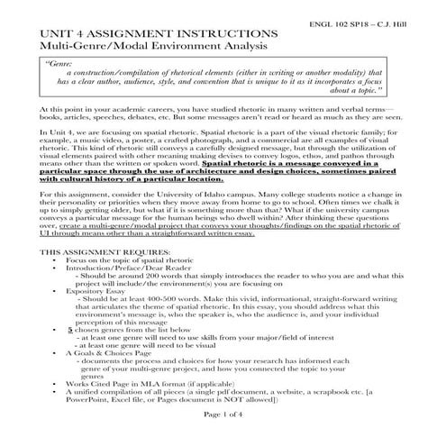 Multi genre analysis assignment