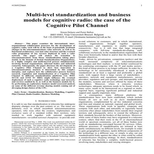 Standardization in a Digital and Global World: State-of-the-Art and ...