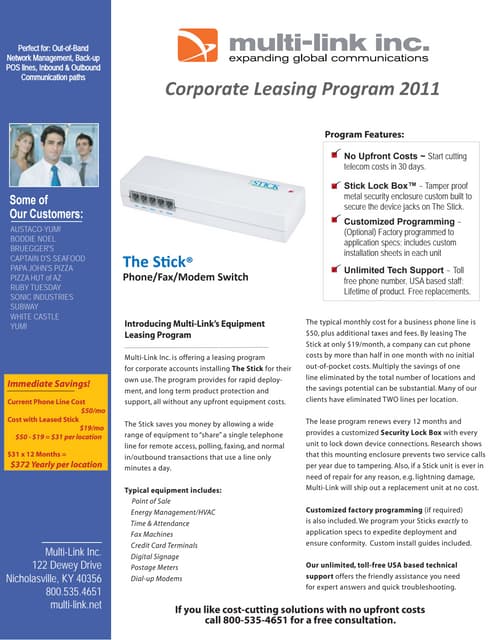 Multi link corporate lease program v.2
