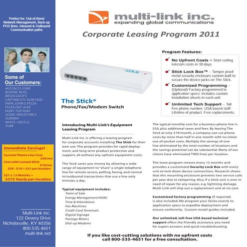Multi link corporate lease program v.2