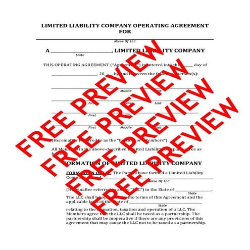 Multi member llc operating agreement 