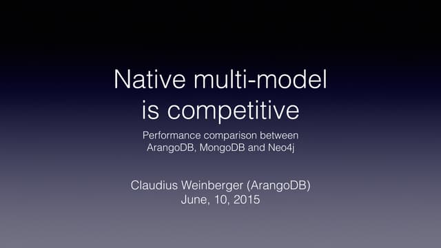 Performance comparison: Multi-Model vs. MongoDB and Neo4j