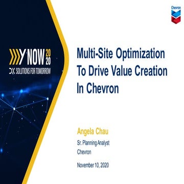 Multi-Site Optimization To Drive Value Creation In Chevron