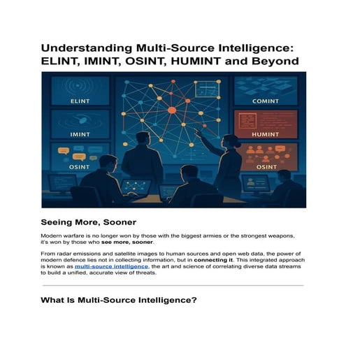 Understanding Multi-Source Intelligence: ELINT, IMINT, OSINT, HUMINT ...