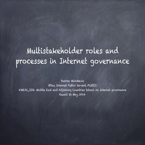 Multi stakeholder approach to Internet governance