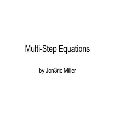 Multi step equation ppt | PPT