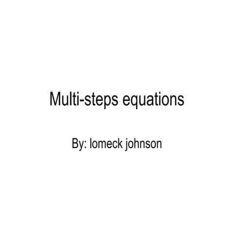 Multi steps equations