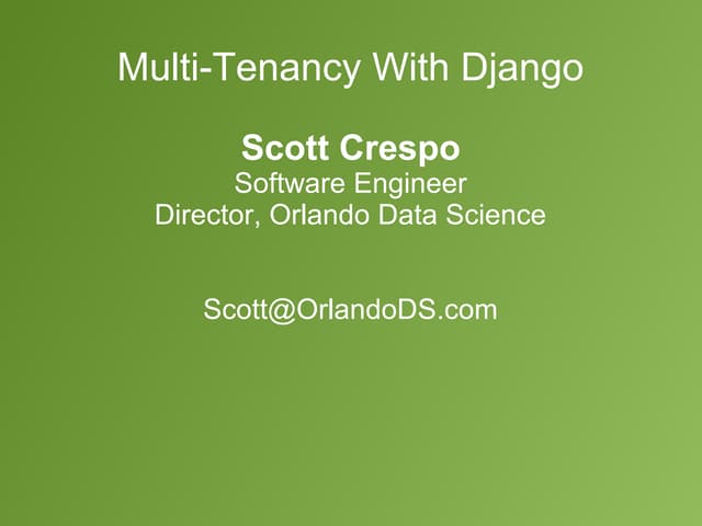 Multi Tenancy With Python and Django