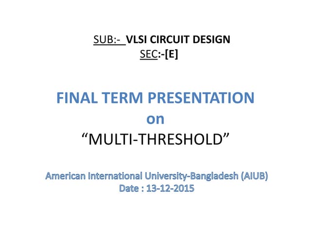 MULTI Threshold