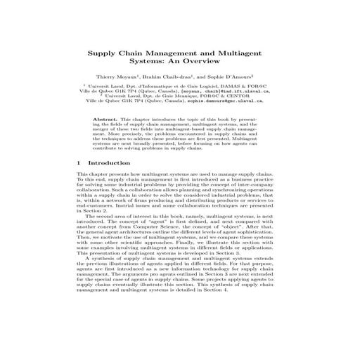 Multi agent system for knowledge management in SCM