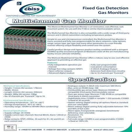 Monicon 4 channel datasheet | PDF
