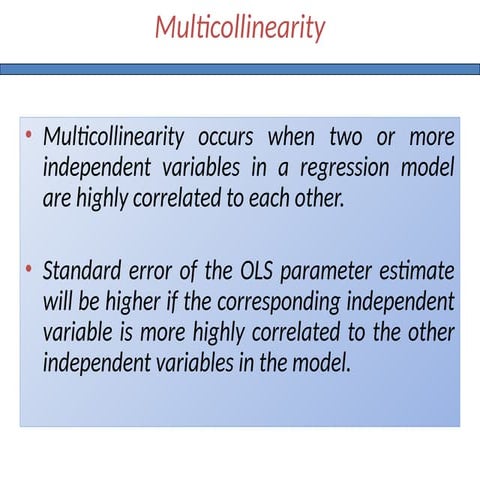Multicolinearity.ppt Basi Econometrics Lab